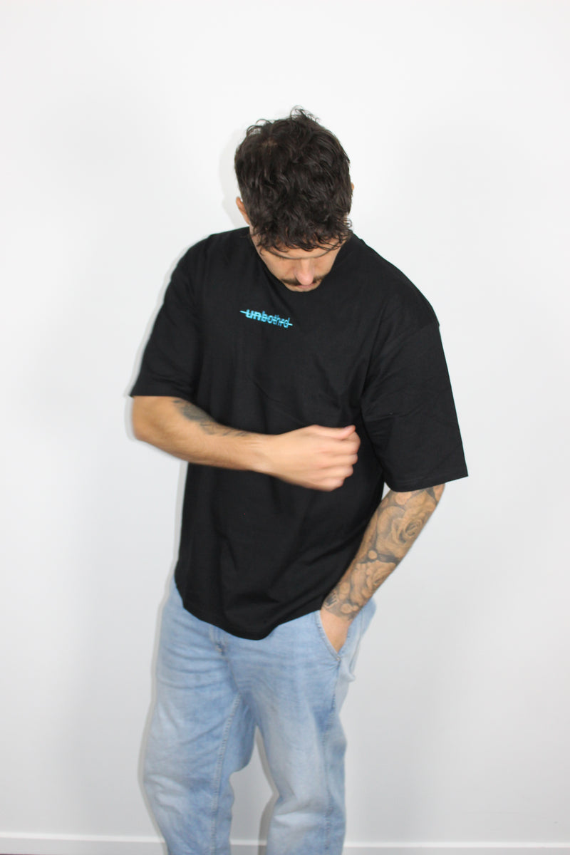 Basic Tee Black - Blue Logo